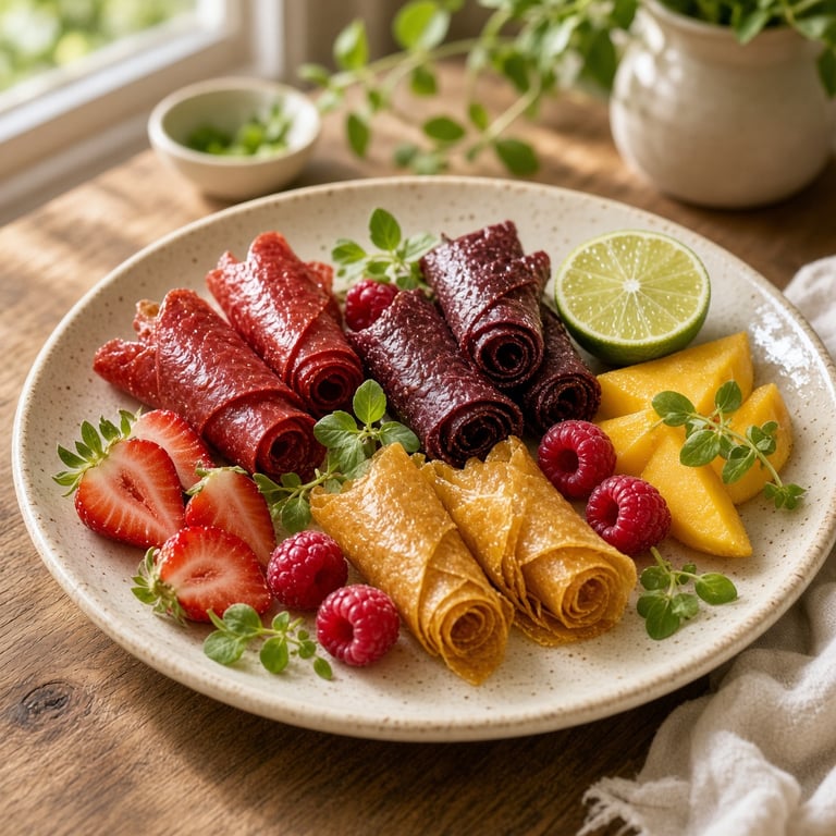 Healthy Homemade Fruit Roll Ups with Fresh Fruit